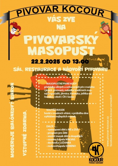 Masopust 2025 v pivovaru Kocour