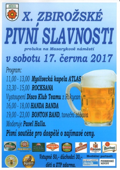 X. zbirožské pivní slavnosti 2017